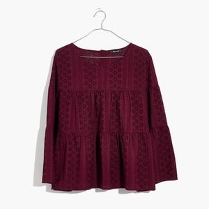 Madewell button back eyelet blouse